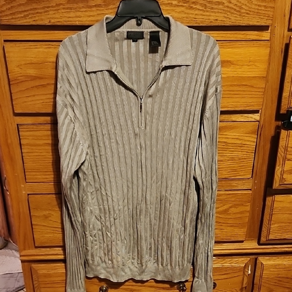 Men's Prestige Tan Half Zip Sweater